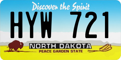 ND license plate HYW721