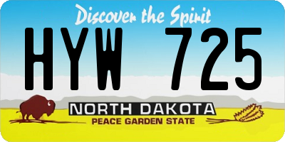ND license plate HYW725