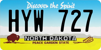ND license plate HYW727