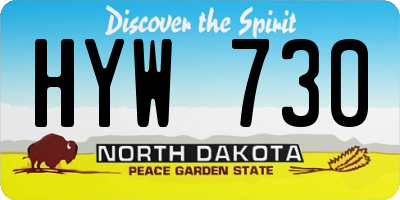 ND license plate HYW730