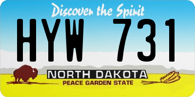 ND license plate HYW731