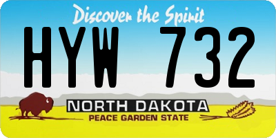 ND license plate HYW732