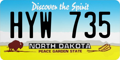 ND license plate HYW735