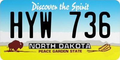 ND license plate HYW736