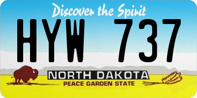 ND license plate HYW737