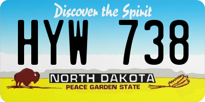 ND license plate HYW738