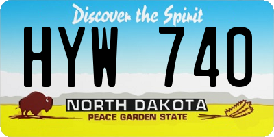 ND license plate HYW740