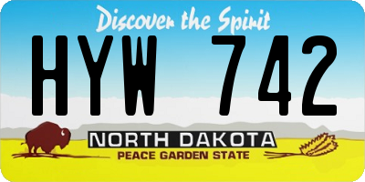 ND license plate HYW742