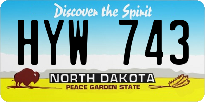 ND license plate HYW743