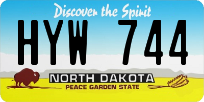 ND license plate HYW744