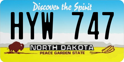 ND license plate HYW747