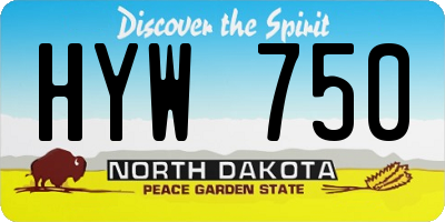 ND license plate HYW750