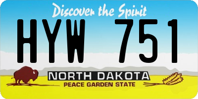 ND license plate HYW751