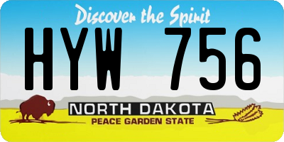 ND license plate HYW756