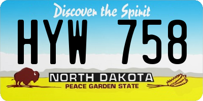ND license plate HYW758