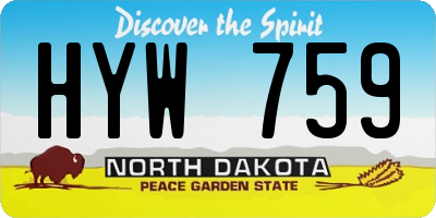 ND license plate HYW759