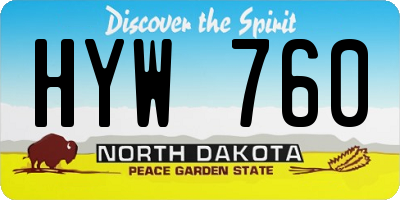 ND license plate HYW760