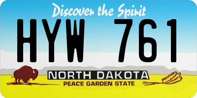 ND license plate HYW761