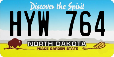 ND license plate HYW764