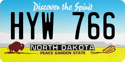 ND license plate HYW766