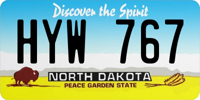 ND license plate HYW767