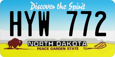 ND license plate HYW772