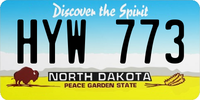 ND license plate HYW773