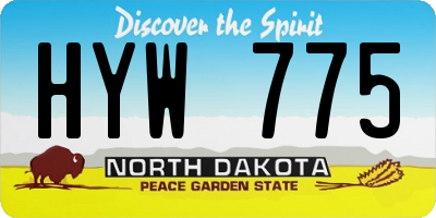 ND license plate HYW775