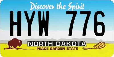 ND license plate HYW776
