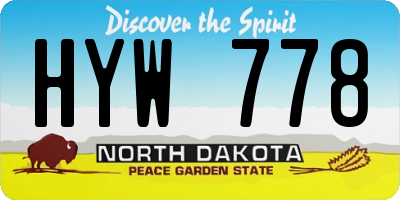 ND license plate HYW778