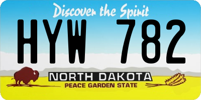 ND license plate HYW782