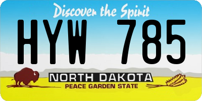 ND license plate HYW785