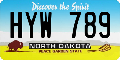 ND license plate HYW789