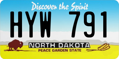ND license plate HYW791