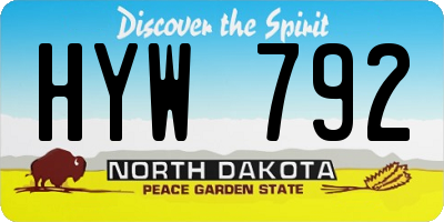 ND license plate HYW792
