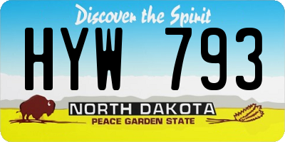 ND license plate HYW793