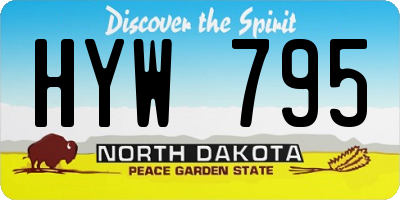 ND license plate HYW795