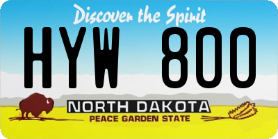ND license plate HYW800