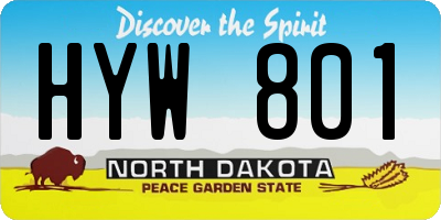 ND license plate HYW801