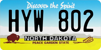ND license plate HYW802