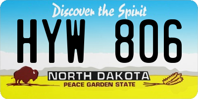 ND license plate HYW806