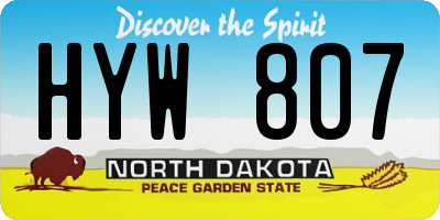 ND license plate HYW807