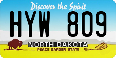 ND license plate HYW809