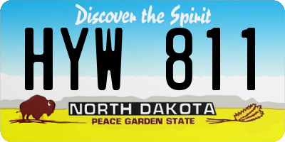 ND license plate HYW811