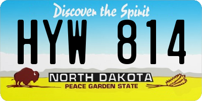 ND license plate HYW814