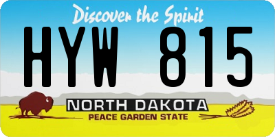ND license plate HYW815