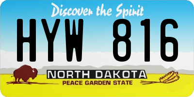 ND license plate HYW816