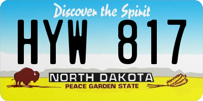 ND license plate HYW817