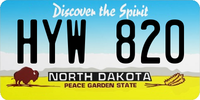 ND license plate HYW820