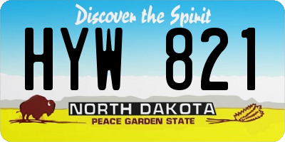 ND license plate HYW821